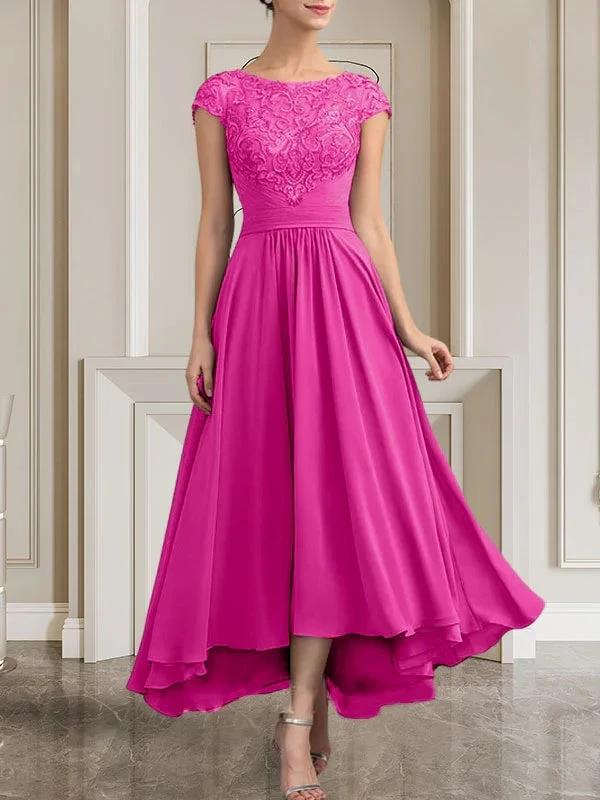 A-line Scoop Floor-Length Lace Chiffon Mother of the Bride Dress With Sequins by Dreamylily