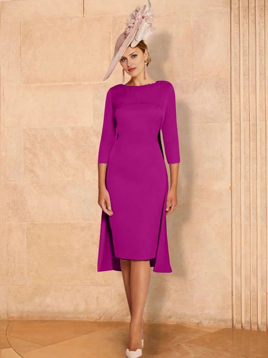 Sheath/Column Long Sleeves Mother of the Bride Dresses with Beading by Dreamylily