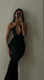 Sexy Black Mermaid Evening Dress Black Party Gown Y5168