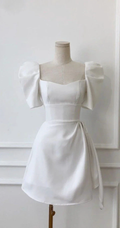 Retro Style White Homecoming Dress White Party Dress Y2433 by simplepromdress