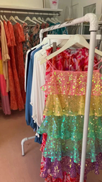 Women Shiny Sequin Sparkle Homecoming Dress Sleeveless Glitter Layered Rainbow Ruffle Dress Party Club Night Dress Y2475 by simplepromdress