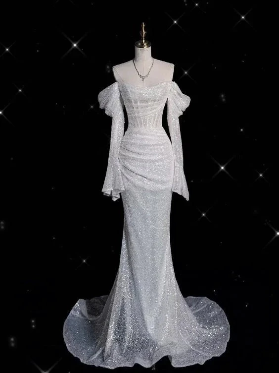 Shiny Off The Shoulder Mermaid Evening Dress Glam Dress Y6889 by simplepromdress