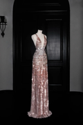Luxury Deep V Sequin Backless Long Evening Dress Formal Prom Dress Y8683 by simplepromdress