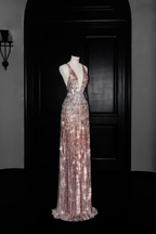 Luxury Deep V Sequin Backless Long Evening Dress Formal Prom Dress Y8683 by simplepromdress