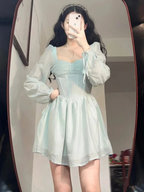 Retro A-line Homecoming Dress with Long Sleeves Party Dress Y2517 by simplepromdress