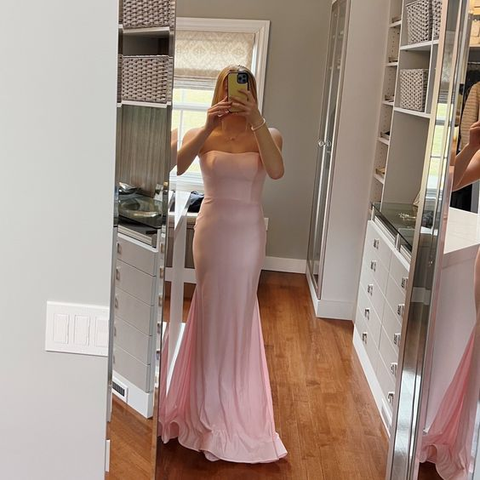 Classy Pink Mermaid Prom Dress Pink Evening Dress Y5719