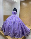 Purple Off The Shoulder Ball Gown,Purple Sweet 16 Dress Y6600 by simplepromdress
