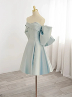 Blue Sweetheart Neck Satin Homecoming Dress Y7402 by simplepromdress