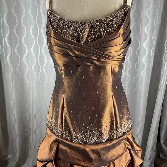 Vintage Satin Beaded Ruched Evening Dress Memaid Prom Dress Y8243 by simplepromdress