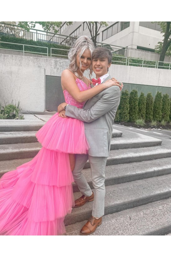 High Low Tulle and Lace Prom Dress Formal Evening Gowns Y59 Main Image