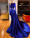 elegant modest evening dresses long sleeve royal blue beaded luxury elegant formal party dresses Y40 by simplepromdress