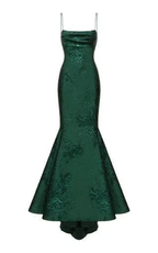 Emerald Green Spaghetti Straps Mermaid/Trumpet Prom Dress,Chic Evening Dress Y1800 by simplepromdress
