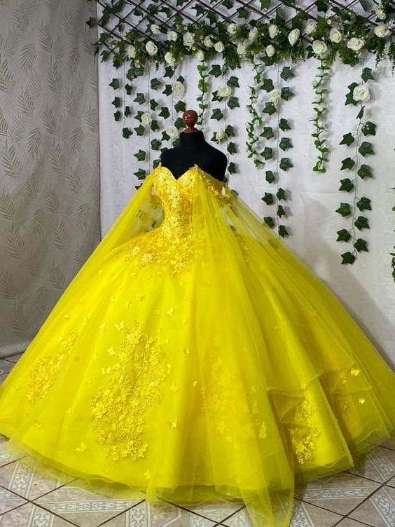 Yellow Princess Quinceanera Dress Ball Gown, Sweet 16 Dresses Y6574 Hover Image
