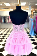 A Line Sweetheart Homecoming Dress with Ruffles Y2828 by simplepromdress
