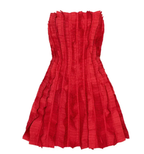 Strapless Red Ruffles A Line Homecoming Dress Mini Prom Dress Y8004 by simplepromdress