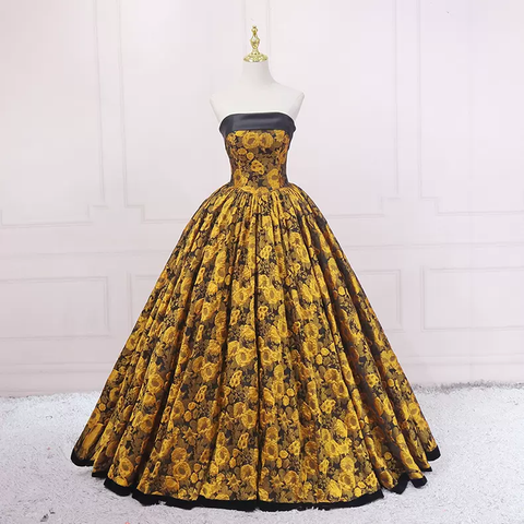 Vestido de noche vintage con pintura al óleo, recién llegado, talla 15