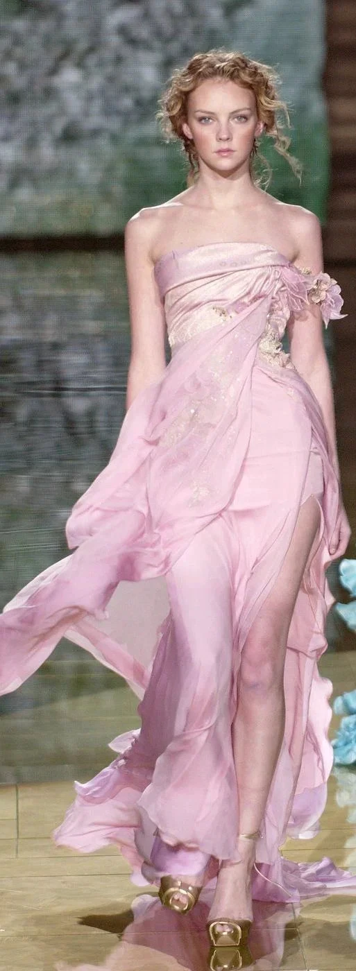 Pretty Pink Chiffon Appliques Party Prom Dress,A Line Slit Evening Dress Y8436 by simplepromdress