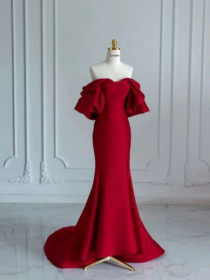 Charming Mermaid Satin Prom Dress Vintage Evening Dress Y4371 by simplepromdress