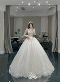 Glamorous White A-line Wedding Dress,White Bridal Dress Y4016 by simplepromdress