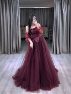Charming A-line Tulle Prom Dress Evening Dress With Waist Bow Y6798 by simplepromdress