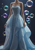 Elegant Strapless Blue Chiffon Beaded Evening Dress Formal Mermaid Prom Dress Y8338 by simplepromdress