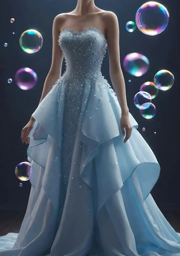 Elegant Strapless Blue Chiffon Beaded Evening Dress Formal Mermaid Prom Dress Y8338 by simplepromdress