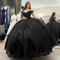 Princess Glitter Black Beaded Quinceanera Dresses Sweet 15 16 Party Ball Gowns Y5745 by simplepromdress