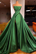 Glamorous Long A-line Strapless Split Front Sleeveless Prom Dress by misshow.com