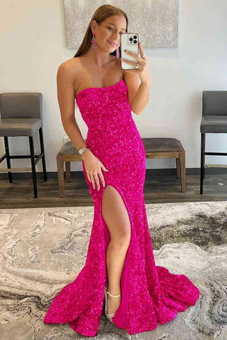 Vestido sin tirantes para fiesta de graduación SYP83