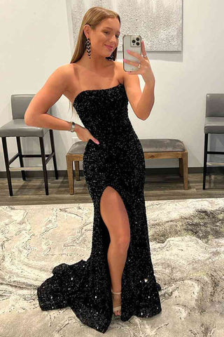Vestido sin tirantes para fiesta de graduación SYP83
