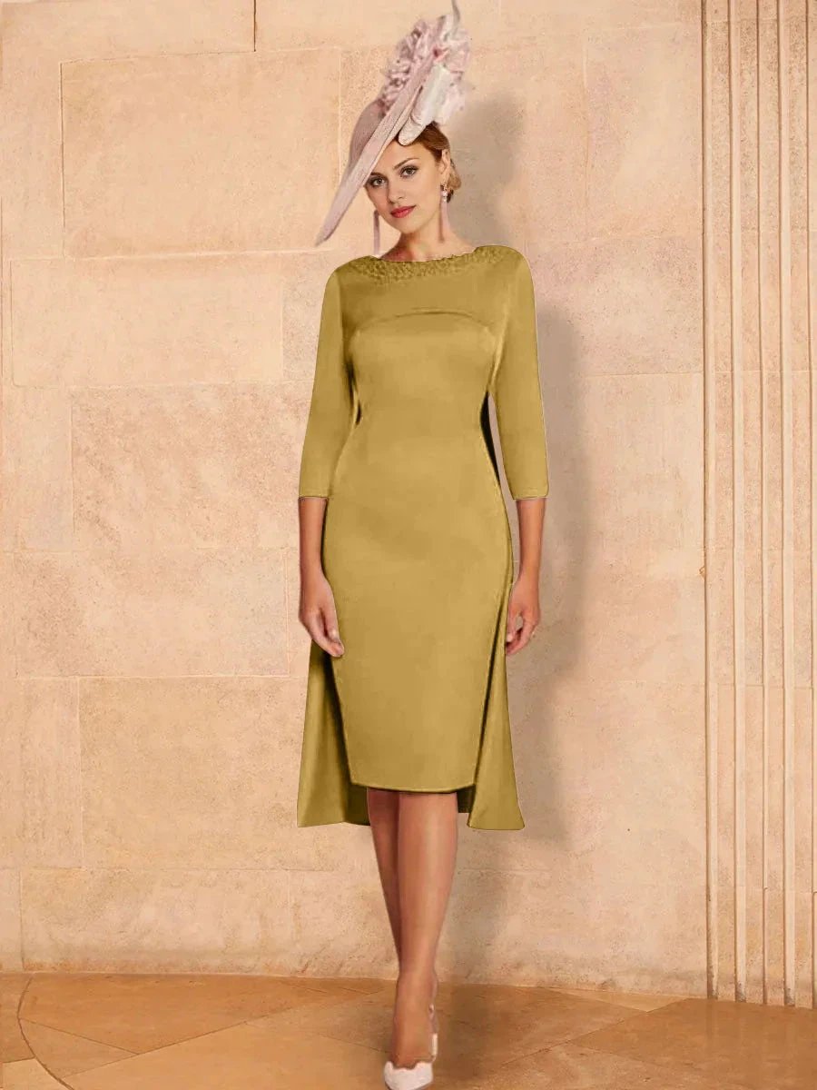 Sheath/Column Long Sleeves Mother of the Bride Dresses with Beading by Dreamylily