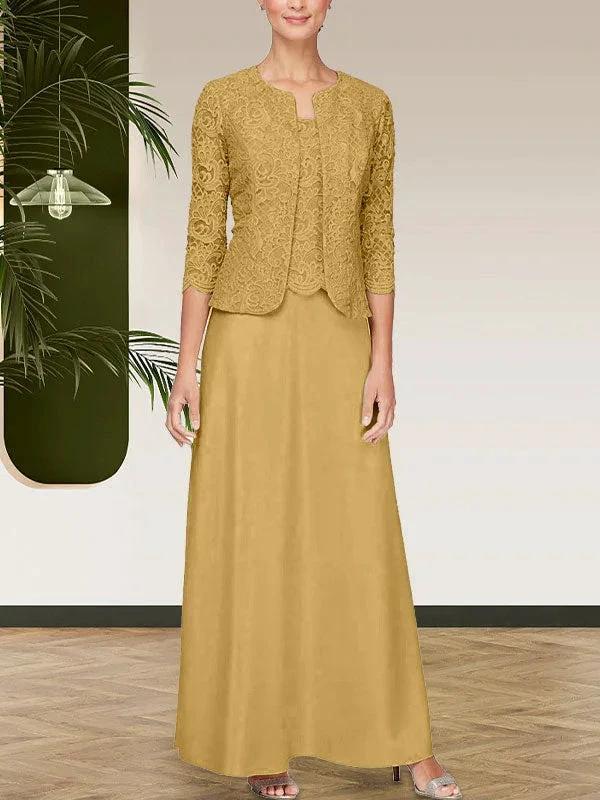Glitter Lace & Satin Skirt Jacket Dress with Open Jacket by Dreamylily