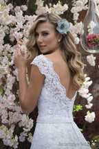 Graceful Tulle & Lace V-neck Neckline A-line Wedding Dresses With Appliques & Beadings Sash Bridal Grown Vestido De by payinti