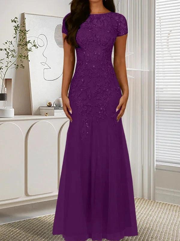 Dark Navy Mermaid Scoop Sequins Tulle Dress by Dreamylily