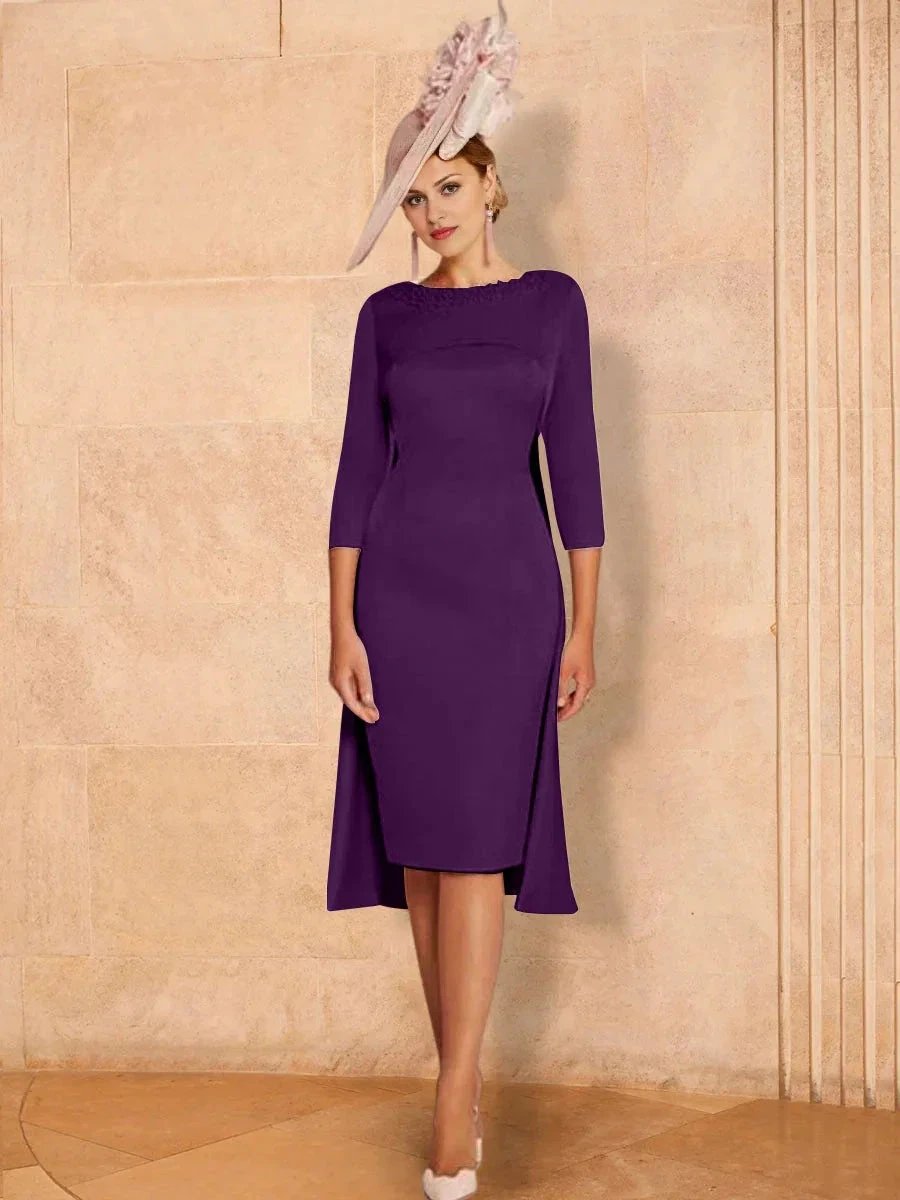 Sheath/Column Long Sleeves Mother of the Bride Dresses with Beading by Dreamylily