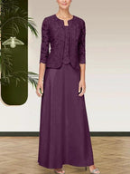 Glitter Lace & Satin Skirt Jacket Dress with Open Jacket by Dreamylily