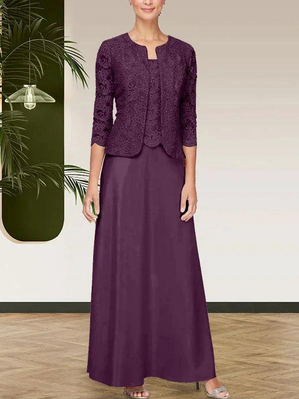Glitter Lace & Satin Skirt Jacket Dress with Open Jacket by Dreamylily
