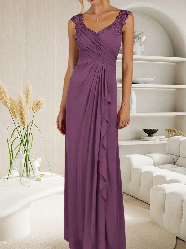 Champagnerfarbenes A-Linien-Kleid mit herzförmigem Ausschnitt und plissiertem Netzstoff