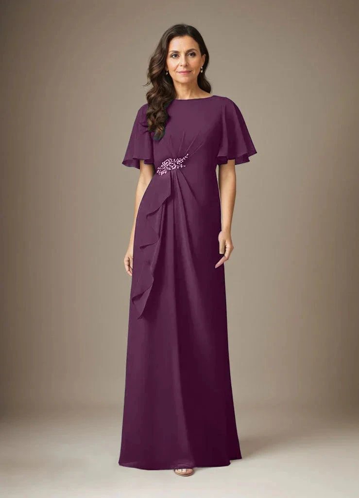 Dark Navy Sheath Beaded Chiffon Dress by Dreamylily