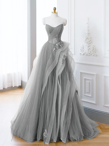 Saflor | Grünes A-Linien-Ballkleid mit schulterfreiem, langem Spitzen-Abendkleid