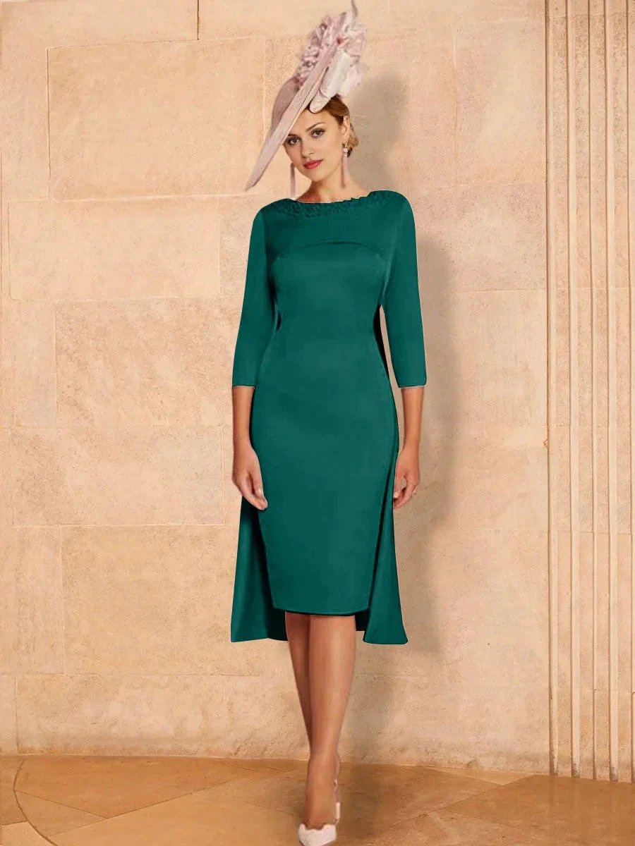 Sheath/Column Long Sleeves Mother of the Bride Dresses with Beading by Dreamylily