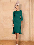 Sheath/Column Long Sleeves Mother of the Bride Dresses with Beading by Dreamylily
