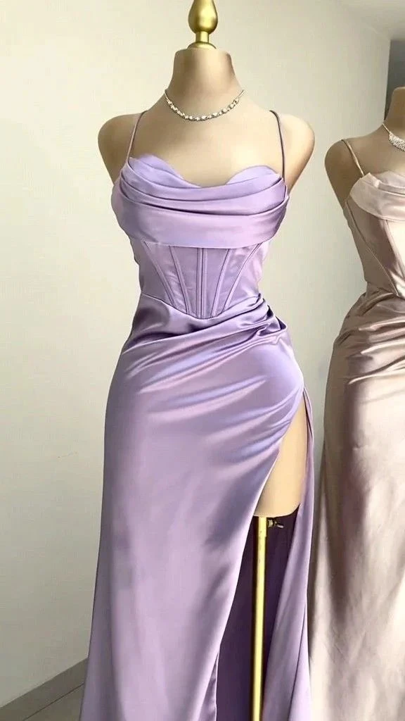 Mermaid Sweetheart Neck Lavender Long Prom Dress Formal Evening Dress Y2507 by simplepromdress