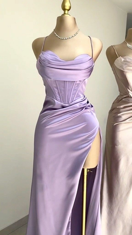Mermaid Sweetheart Neck Lavender Long Prom Dress Formal Evening Dress Y2507