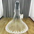 1 Layer Cathedral veil wedding veil women veil white ivory sequins lace veil bridal veil cover face veil with comb