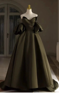 Satin Bridal Dress,Unique Wedding Dress,Army Green Bridal Dress Y6813 by simplepromdress