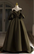 Satin Bridal Dress,Unique Wedding Dress,Army Green Bridal Dress Y6813 by simplepromdress