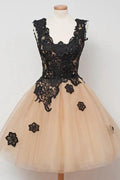 Tulle Ball Gown Sleeveless Short Prom Dresses by Ombreprom