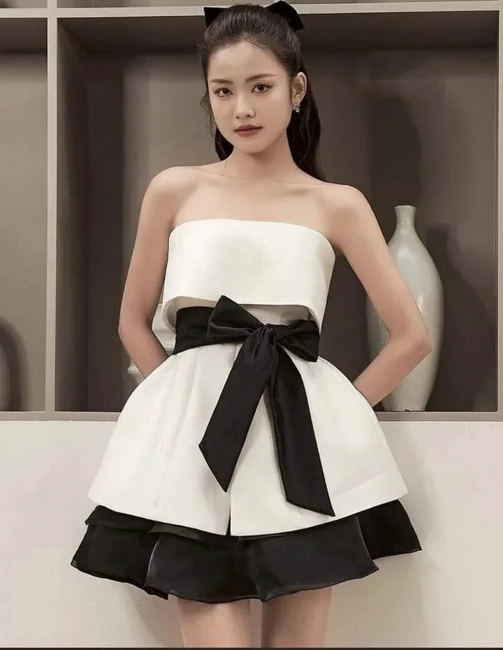 Strapless A-line Homecoming Dress with Waist Bow Y2695 by simplepromdress