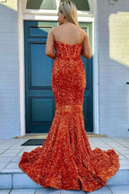 Royalty |Sheath Sweetheart Sequins Prom Dress with Slit by KissProm